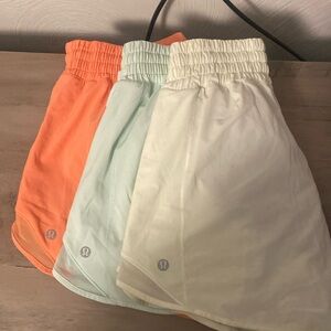 3 pair! Lululemon Hotty hot high rise short 4in size 8